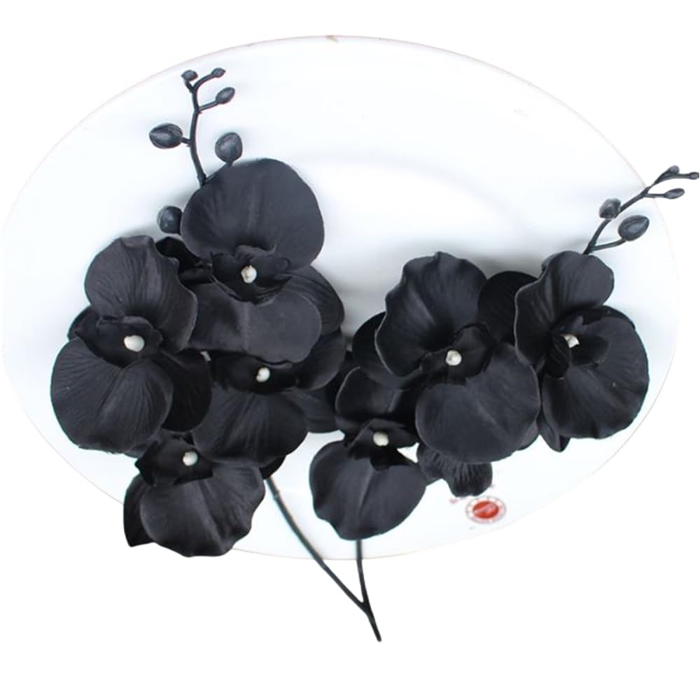 3Pcs Artificial Fake Flowers Butterfly Orchid, Silk Plant Real Touch phalaeno…