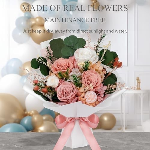 Preserved Flowers Bouquet Floral Gift for Women Mom Wife Grandma Mother’s Day