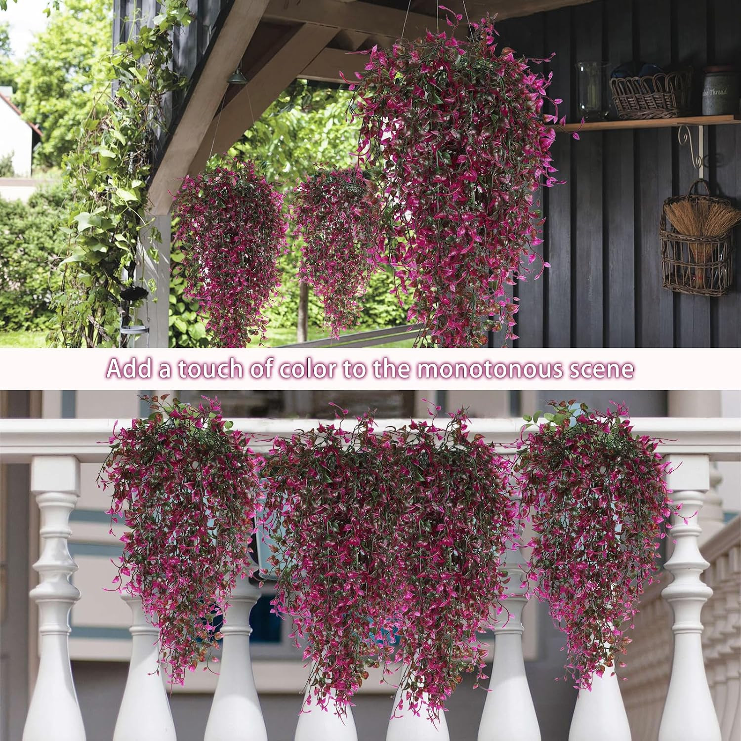 Artificial Hanging Plants 4Pcs 33Inch Faux Eucalyptus Leaves Ivy Swag Plant UV R