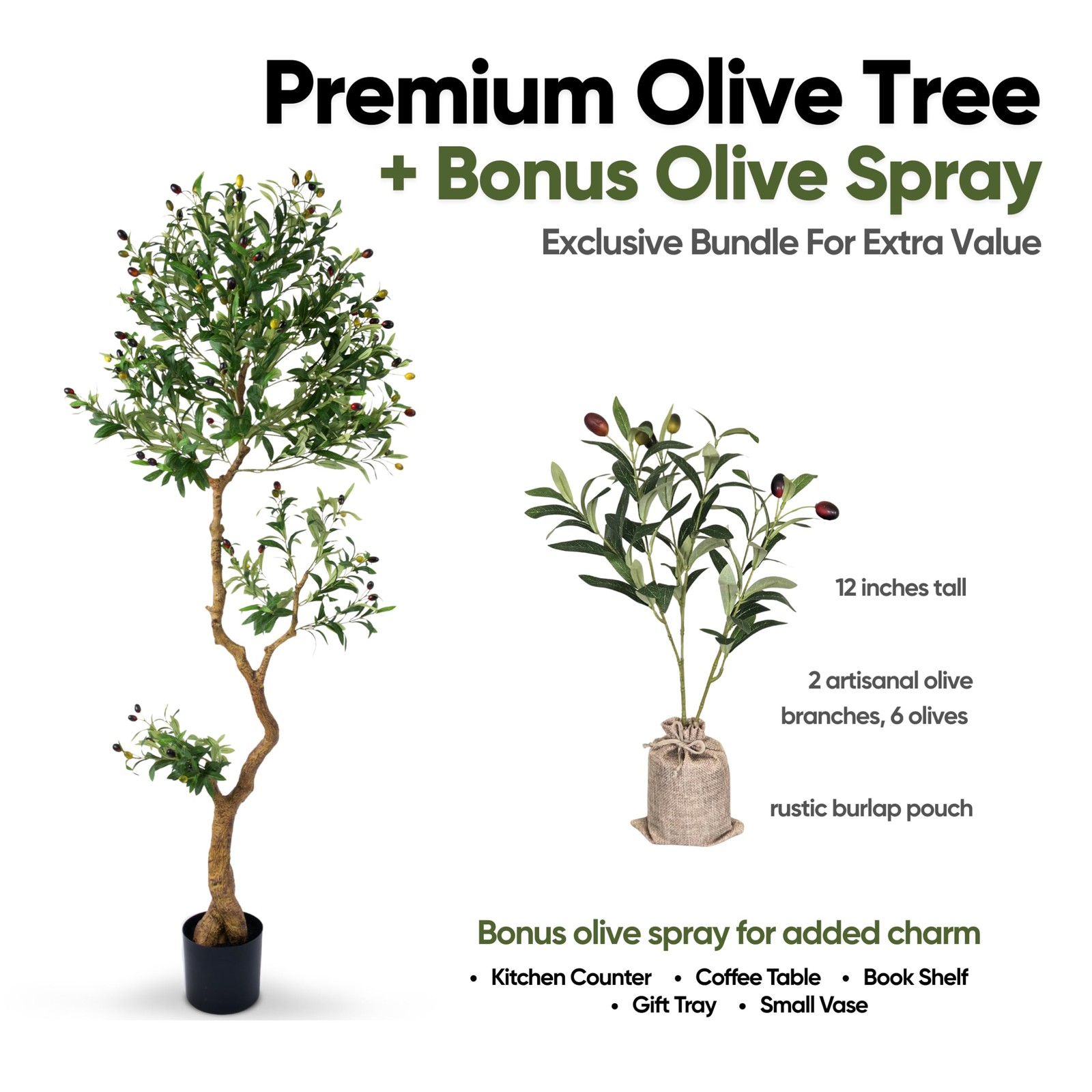Fake Olive Tree 6.0 Feet – Artificial Plants Indoor, Faux Olive Tree, Fake Tr…