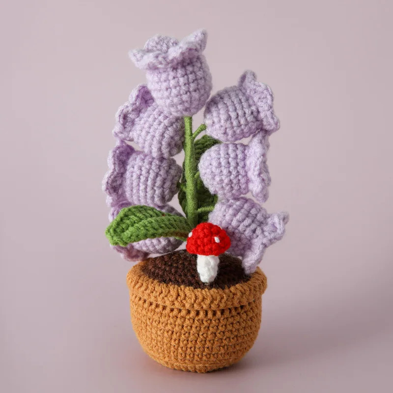 LED Crochet Lily of the Valley Flower Pot Mother’s Day Gift