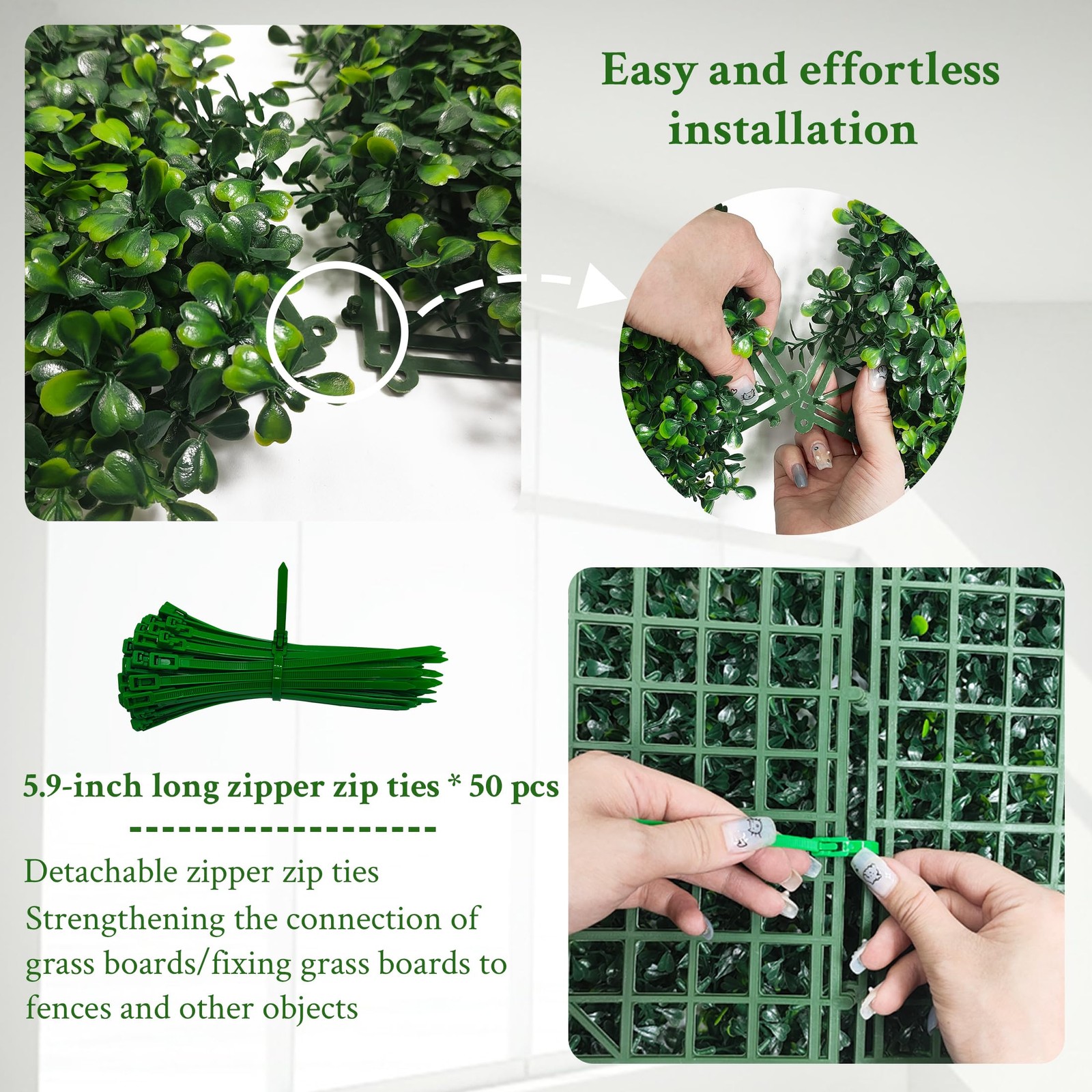 24 PACK 20″x 20″ UV-Protected Artificial Boxwood Panels, 4-Layer Faux Boxwood