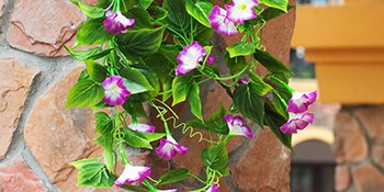 Artificial Vines 15Feet Silk Flower Garland for Outdoors Purple Morning Glory
