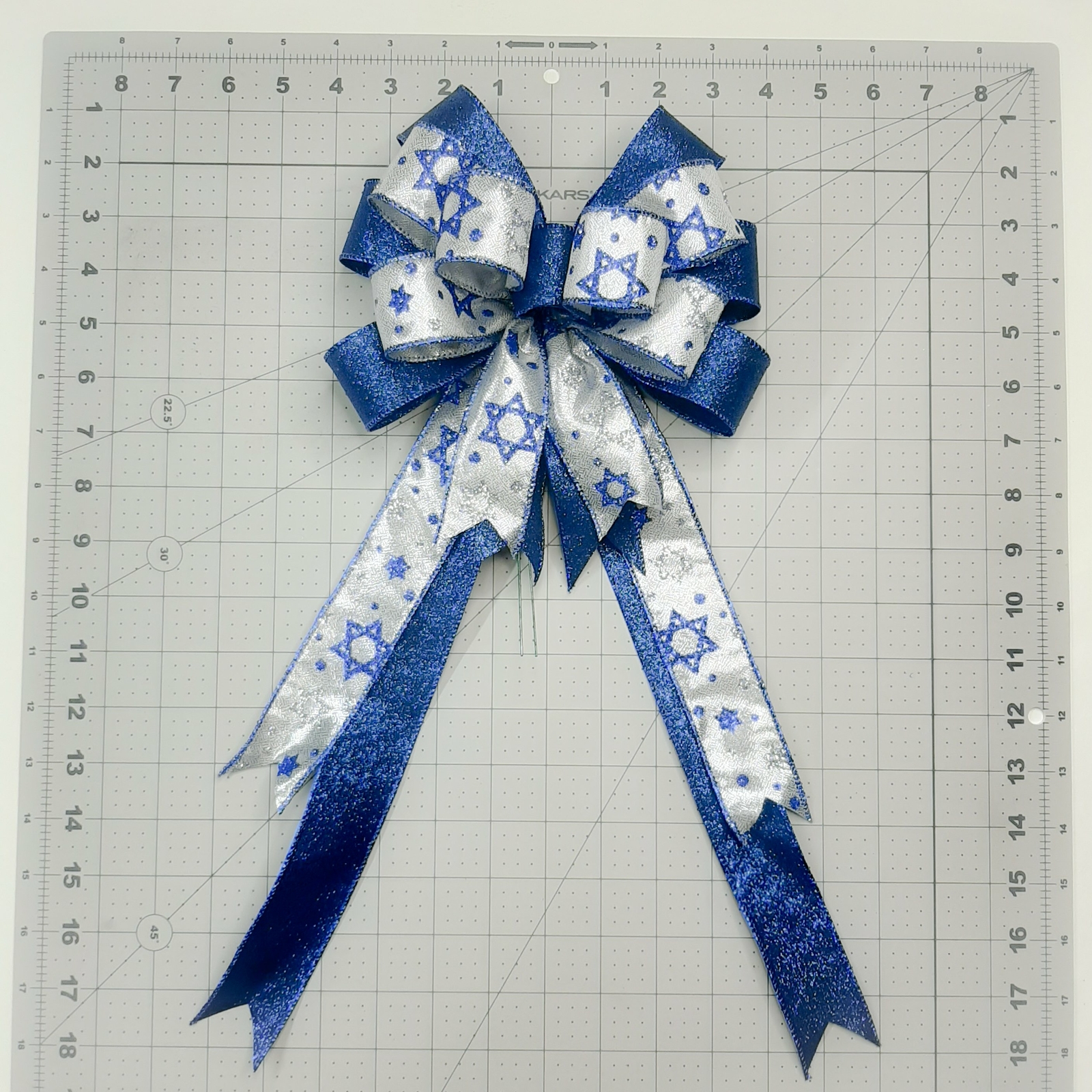 Wreath Bow, Haunakaa Bow, Royal Blue & Star of David