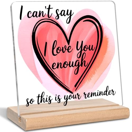 I Love You Gifts for Her Him, I Can’t Say Acrylic Plaque Sign, Valentines Day
