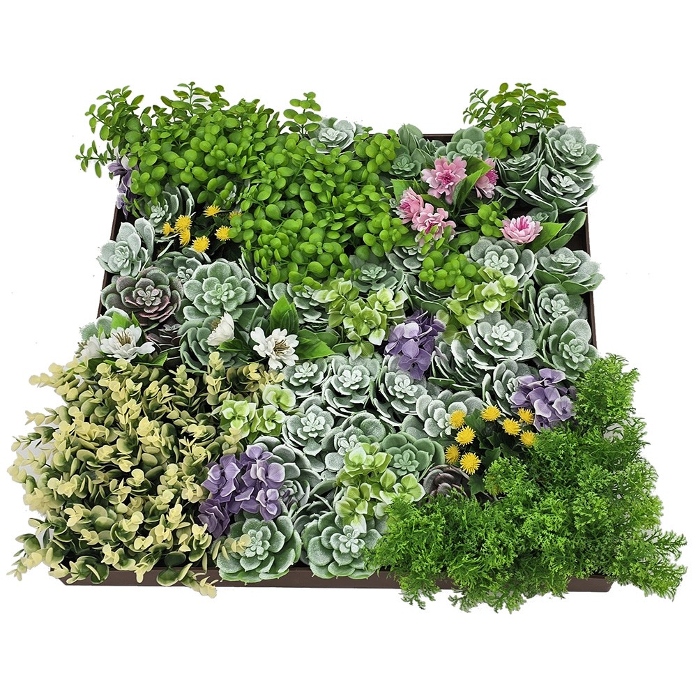 20″ Square Vertical Hanging Artificial Succulent Wall Art – Wall Mount 3D