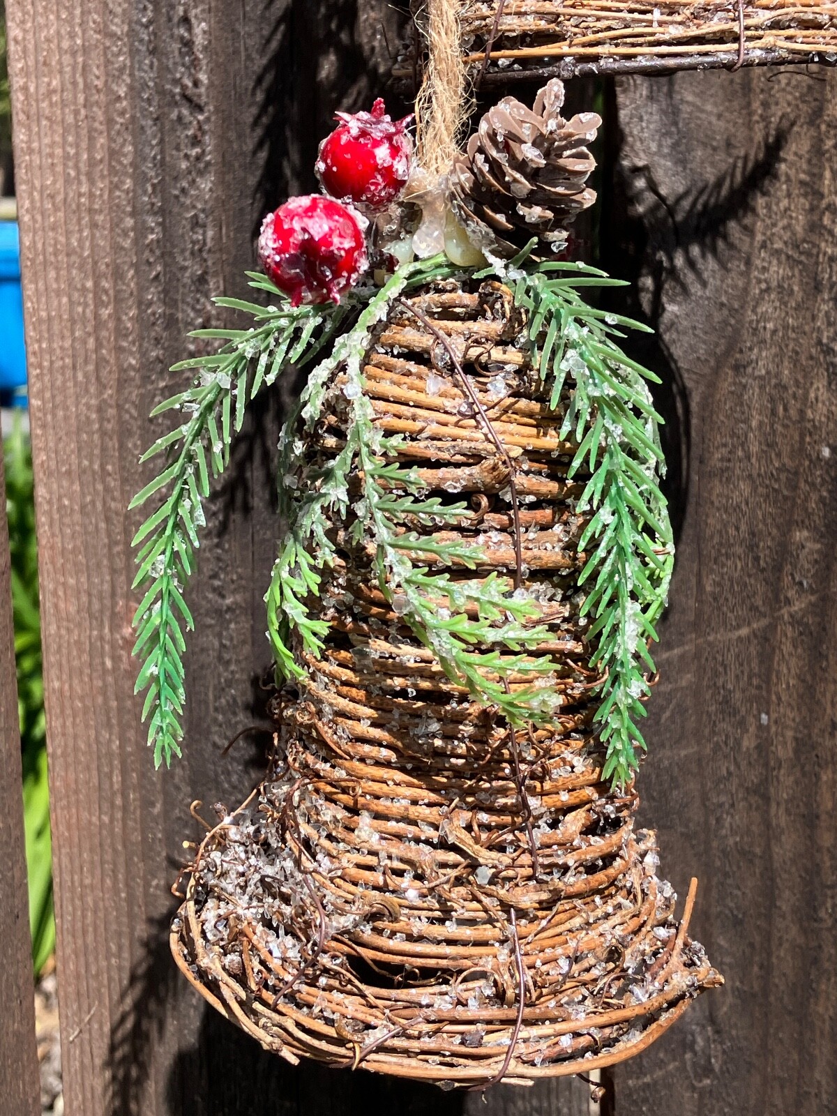 “CHRISTMAS SHOPPE”, PEGGED TREE DECOR RUSTIC COUNTRY FOR HOLIDAY DECOR.