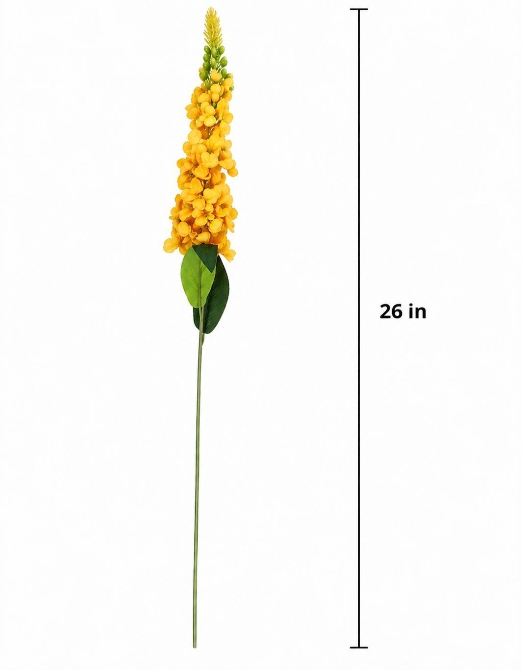 Yellow Snapdragon Stems Set of 2 Artificial Larkspur Spike Flowers 26 Inch Faux