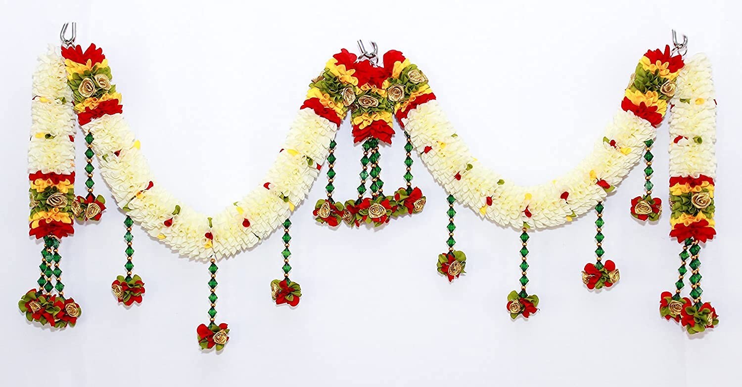 Maroon Crystal Hanging Artificial Doorway Flower Toran Hanging Bandarwal US