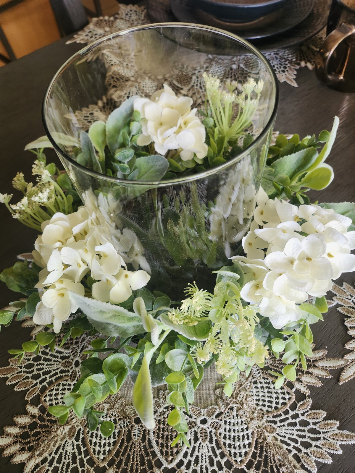 Nearly Natural Hydrangea Candelabrum Silk Flower Artificial Arrangement