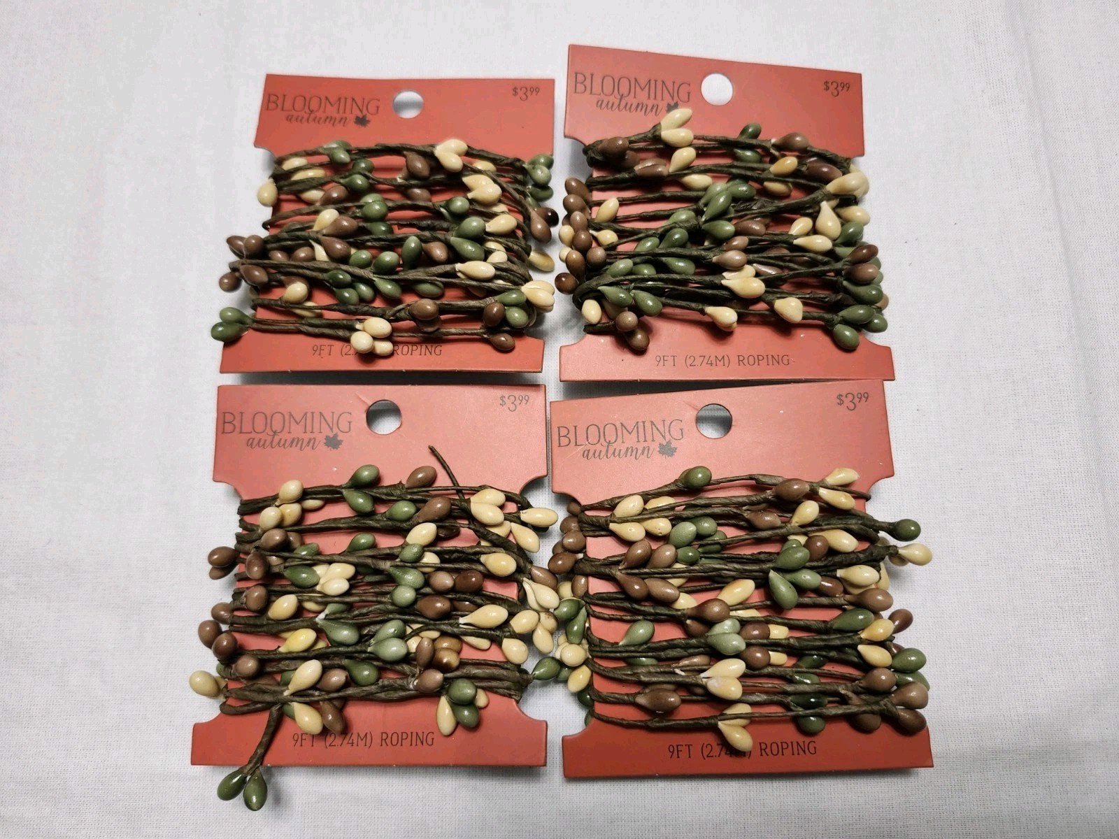 LOT Blooming Autumn Floral Picks Roping Leaves Fall Decor New