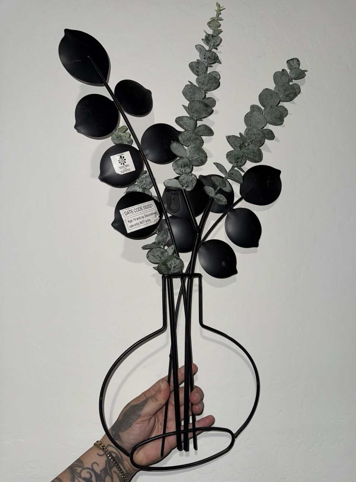 Faux Eucalyptus Decor Hanging! Boho Farm Cottage Style White Gold Black Green