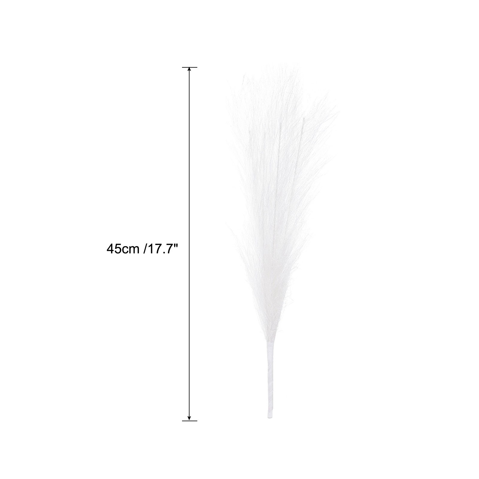 Faux Pampas Grass Fake Pampas Grass Decor, 17.7″/45cm / White / 3 Pcs