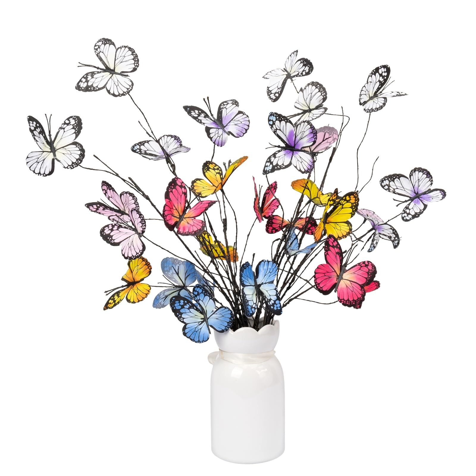 5 Pcs Artificial Butterfly Branches Butterflies for Crafts Vases Silk Butterf…
