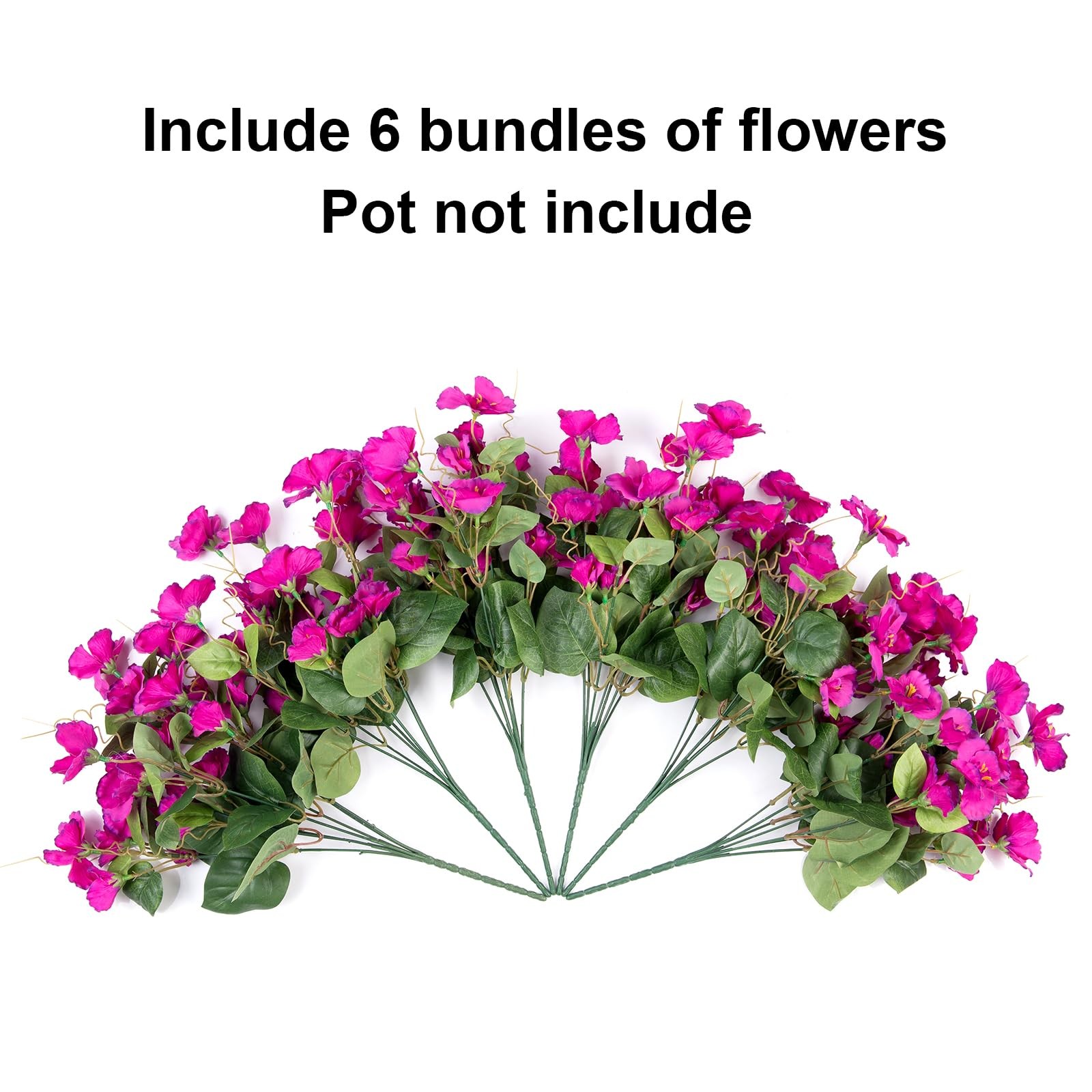 Hibiscus Artificial Flowers for Outdoors Spring Decoration, 6 Bundles Faux Si…