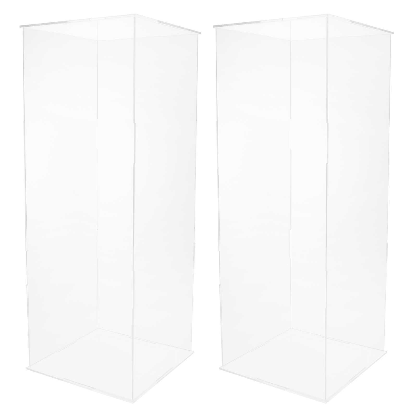 30*30*80cm Acrylic Flower Stand 2pcs Clear Display Flower Tower For Weddings