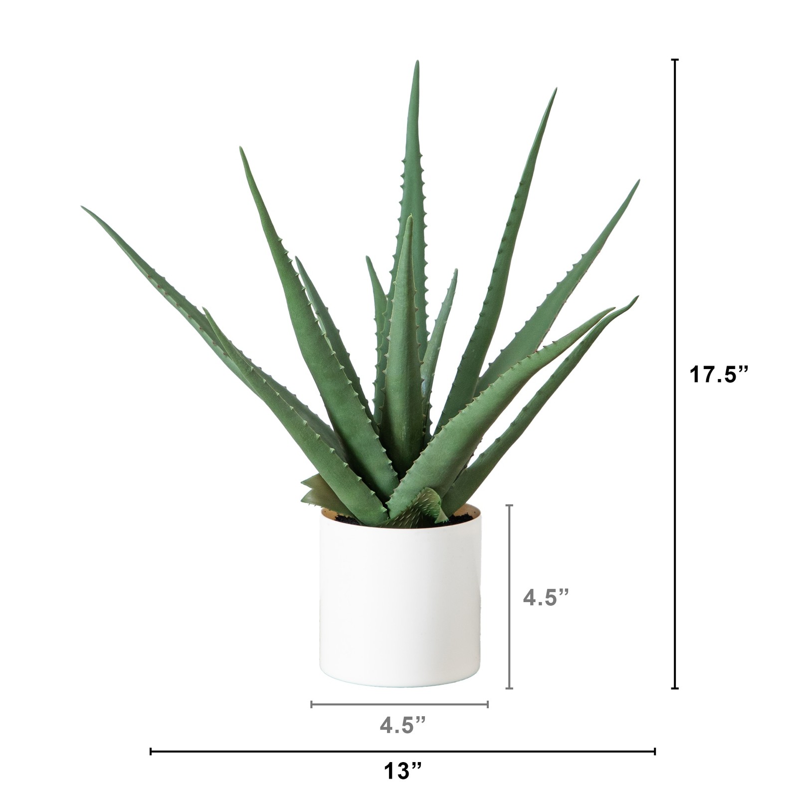 Artificial Agave Plant 17.5 Inch Spiky Leaves Desktop Decor with Planter
