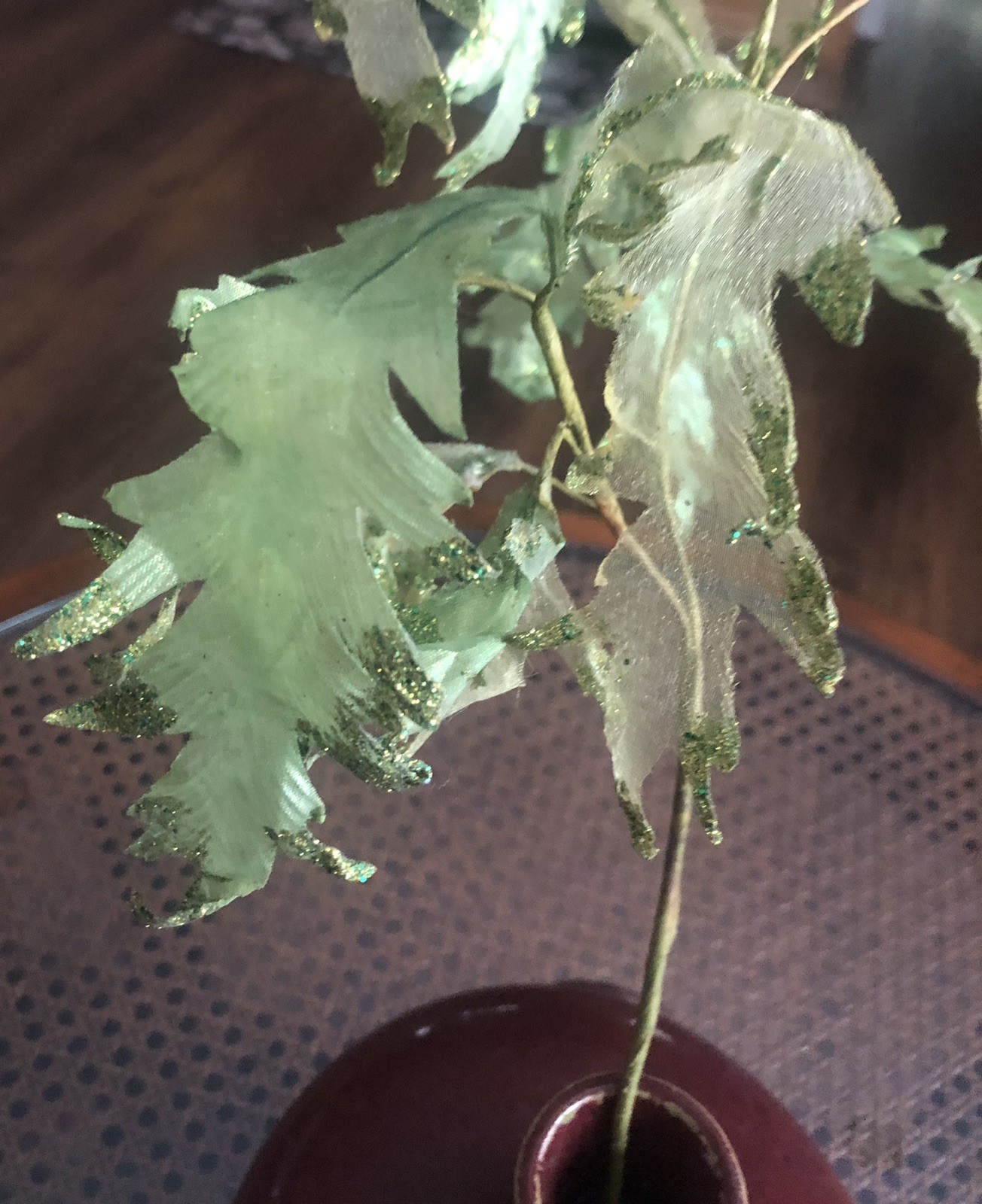 UNIQUE LIME AQUA IRIDESCENT SEAWEED WIRED SPRAY STEM VASE DECORATION