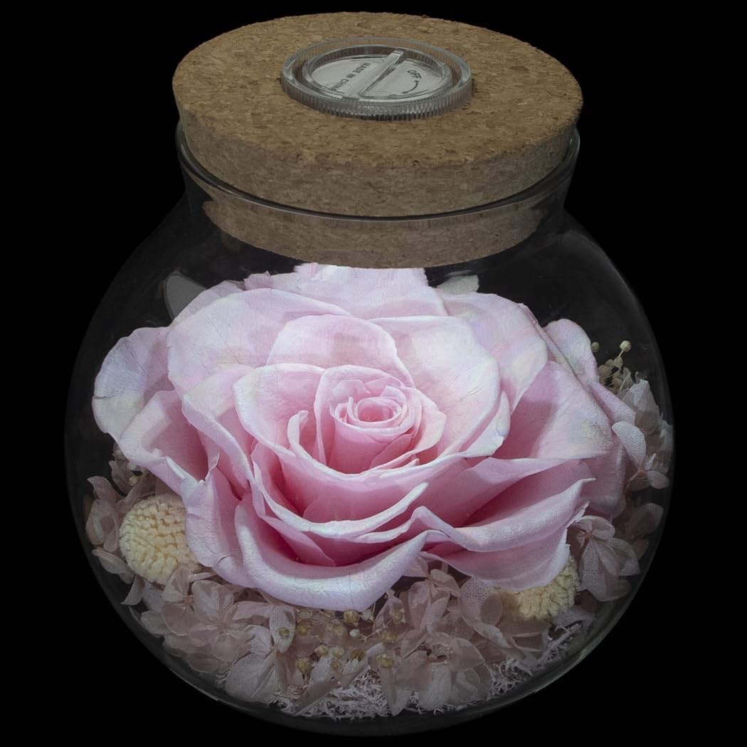 Pink Artificial Flower with LED Lights 4.3 Inch Eternal Love Gift for Her