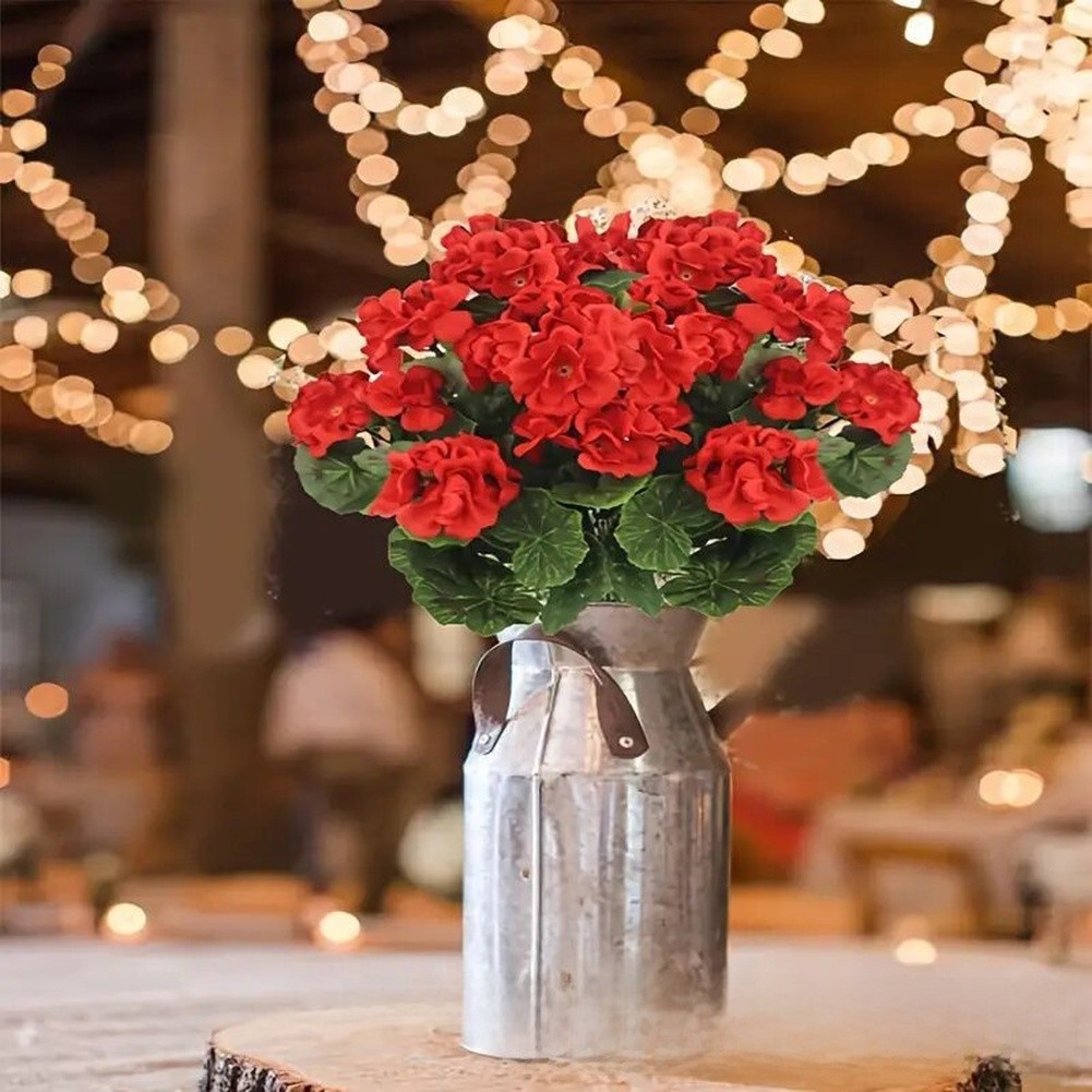 Begonia Flower Artificial Silk 35cm Lifelike Home Wedding Outdoor Decoration
