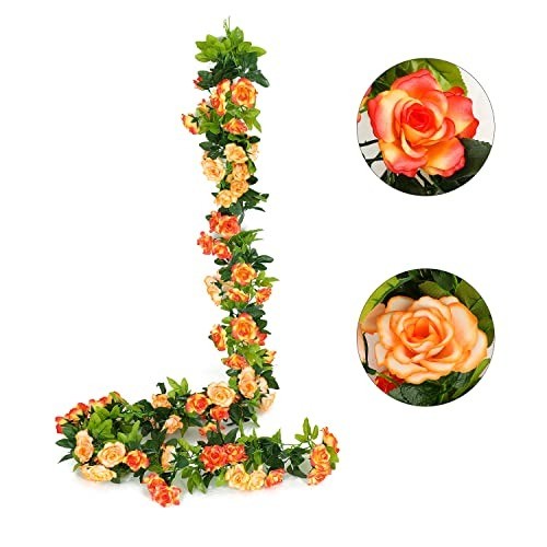 Versatile 2 Pack Hanging Rose Garland – Perfect for Weddings & Home Settings