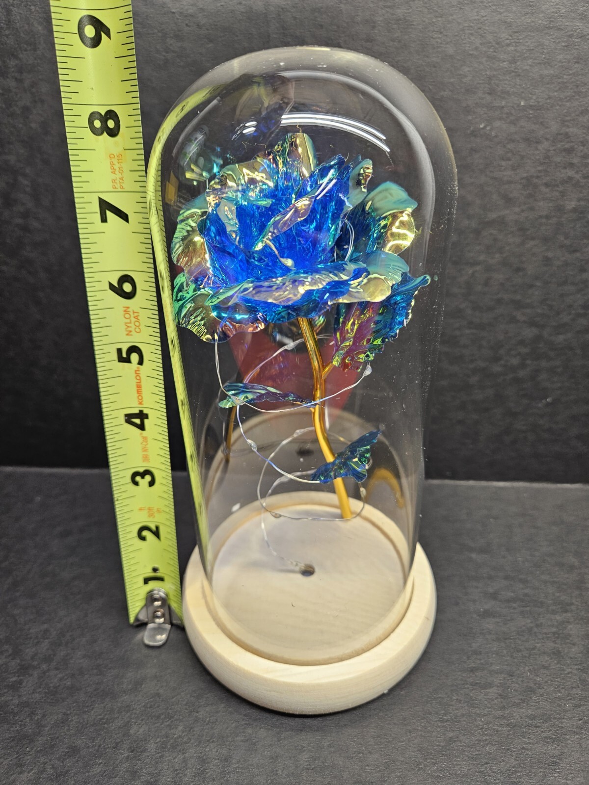 Christmas Rose Gifts for Women Colorful Blue Rose in a Glass Dome, Best Gifts