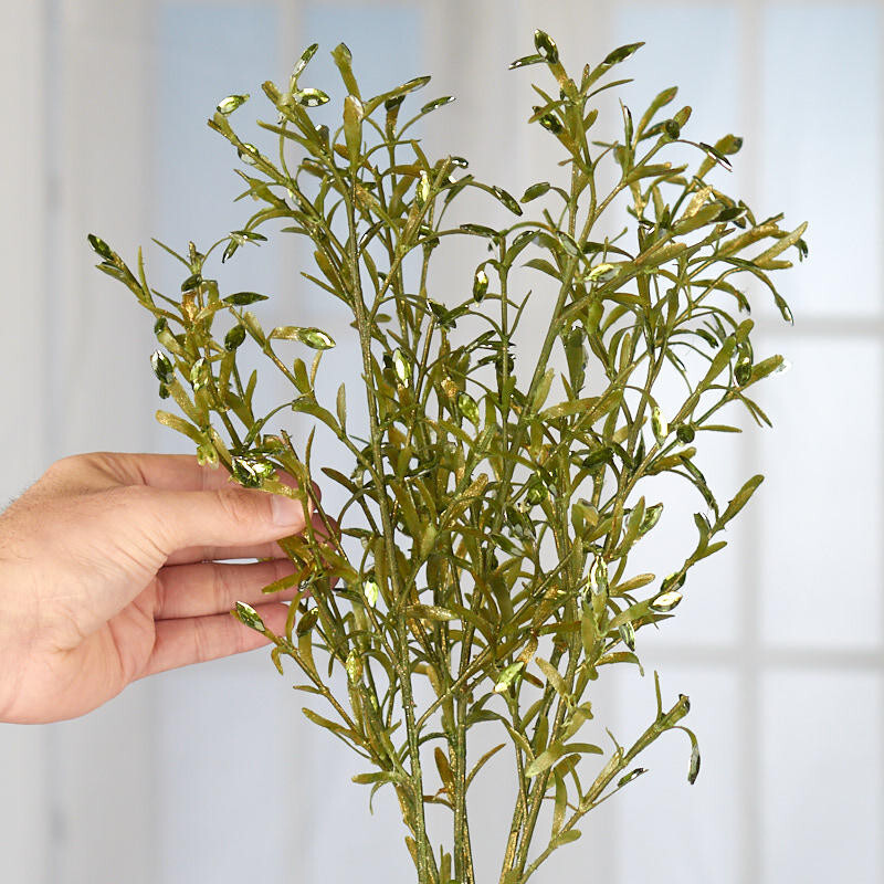 Package of 6 of Green Rosemary Faux Diamond 16″ Sprays