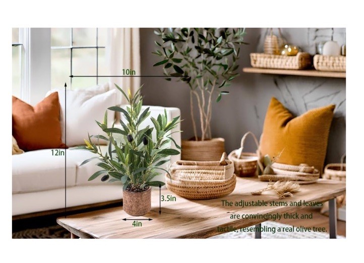 Indoor Artificial Olive Plant 12 Inch
