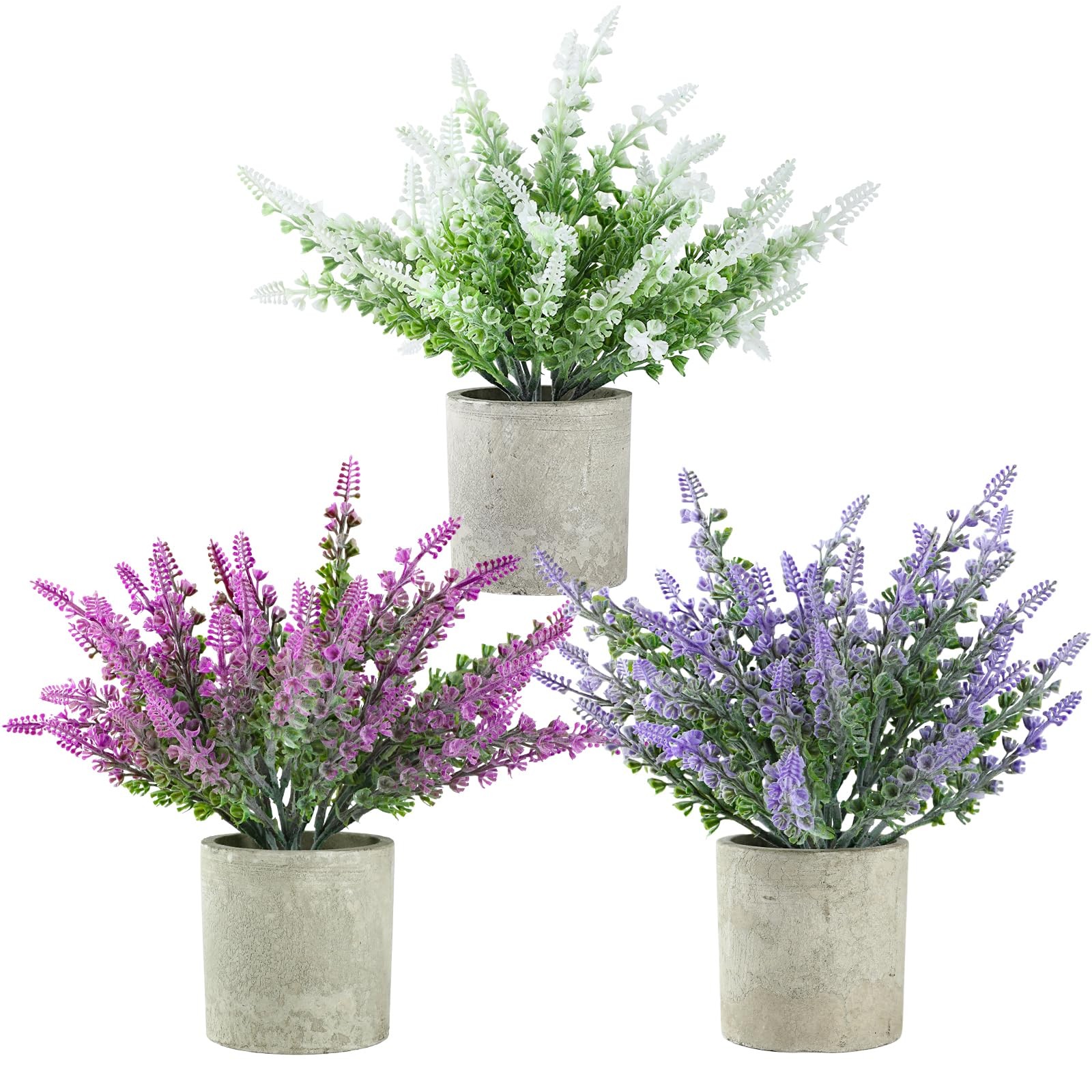 Plant Stand Indoor，3-Pack Lifelike Artificial Lavender ，Artificial Plants Ind…