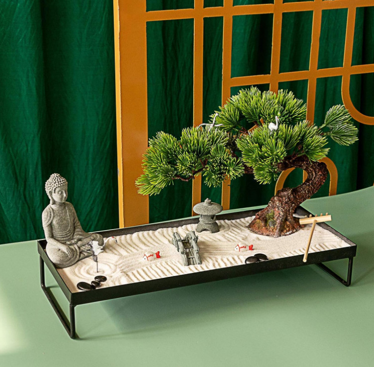 Decoración zen japonesa con jardín de arena y Buda para mesa oficina hogar,Nuevo