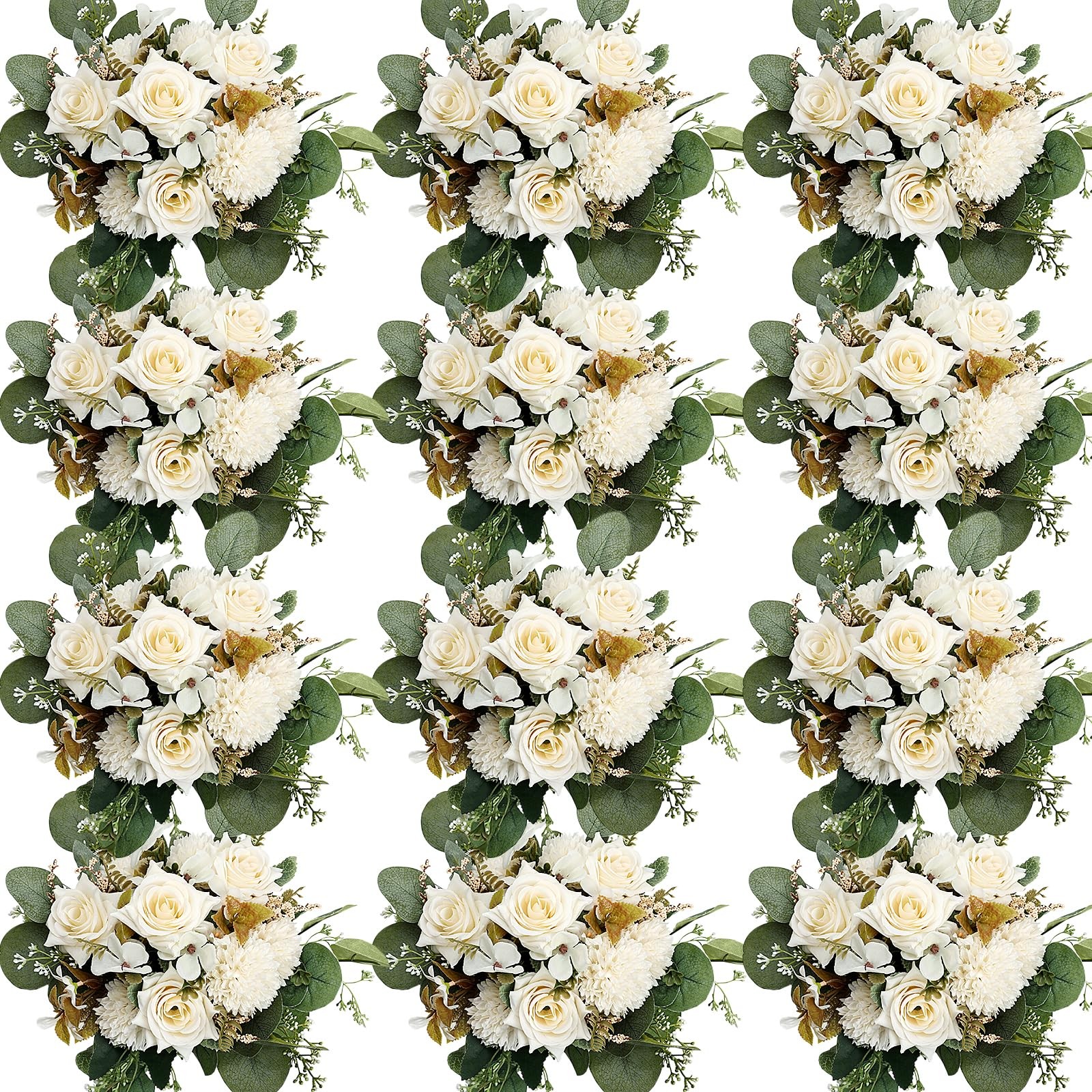 Artificial Peonies Flowers 12 Bundles Silk Chrysanthemum Flowers Fake Roses w…