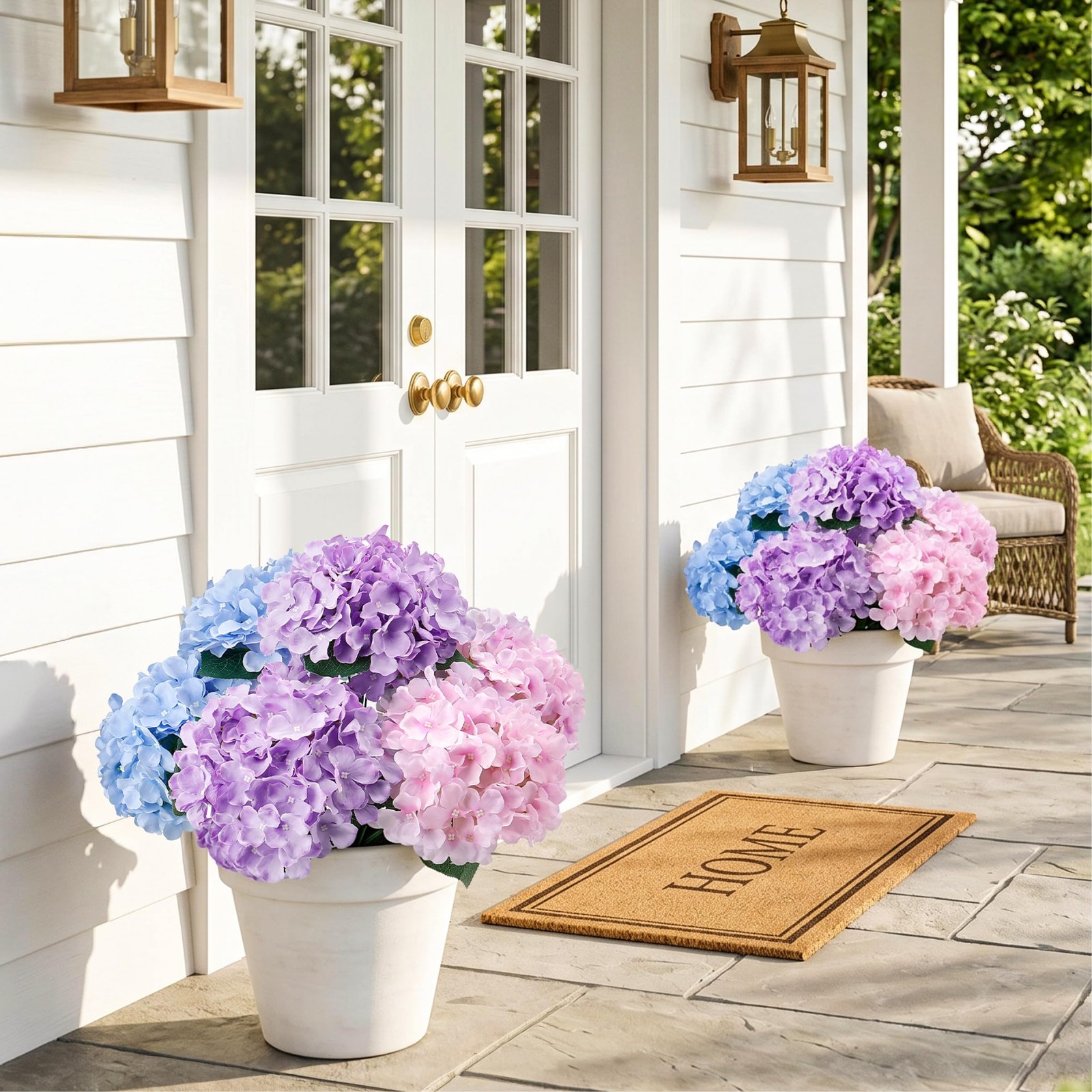 12 Bundles Hydrangea Artificial Flowers for Outdoors and Indoor, UV Resistant…