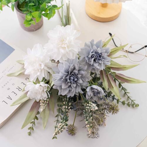 Artificial Fake Flowers Plants Silk Flower Arrangements Wedding Purple White