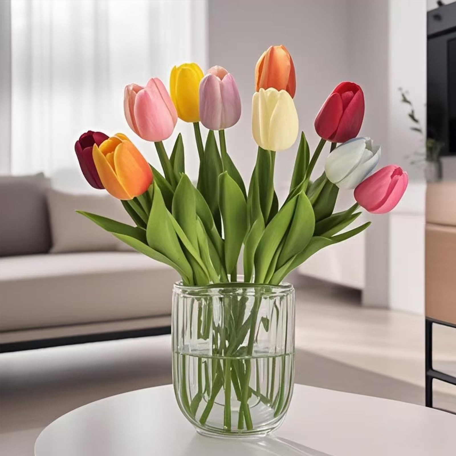 20 Pcs Mix Color Tulips Artificial Flowers with Soft Latex Materials, Spring …