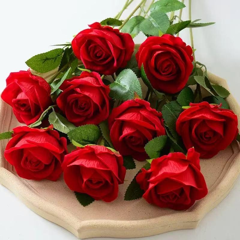 3-20× Red Roses Artificial Flowers Realistic Bouquet Home Decor Valentine Gifts