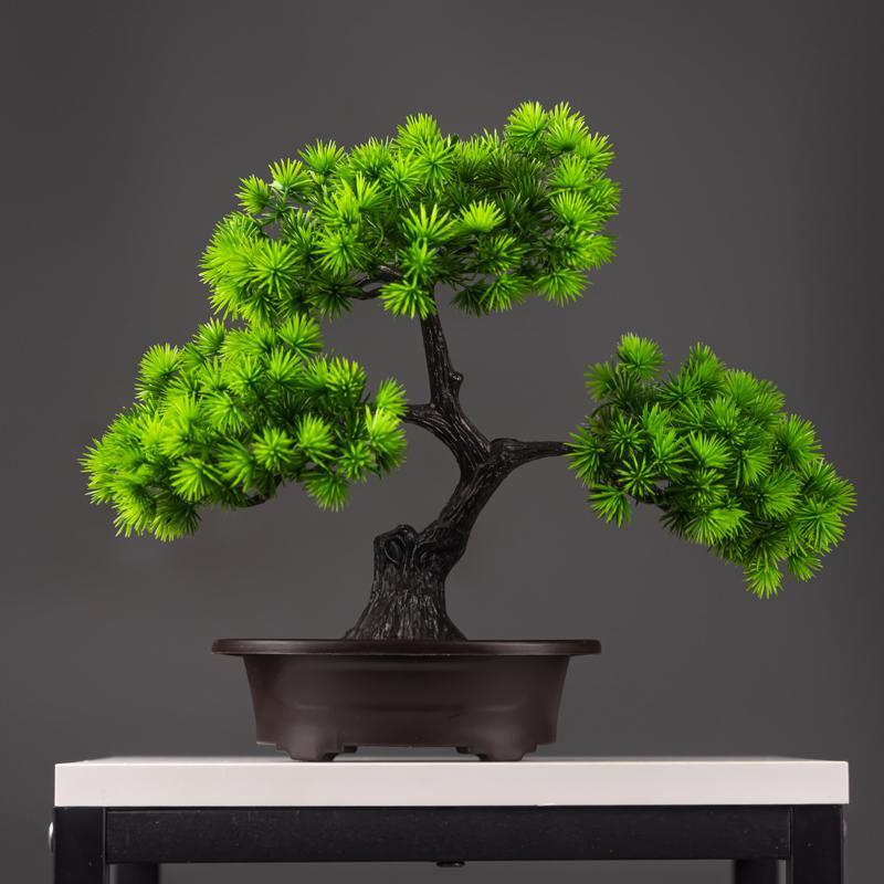 27cm Artificial Pine Bonsai – Fake Tree Ornament for Home & Desktop Decor