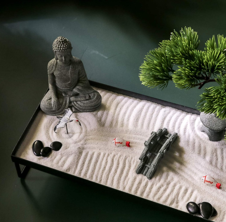 Decoración zen japonesa con jardín de arena y Buda para mesa oficina hogar,Nuevo