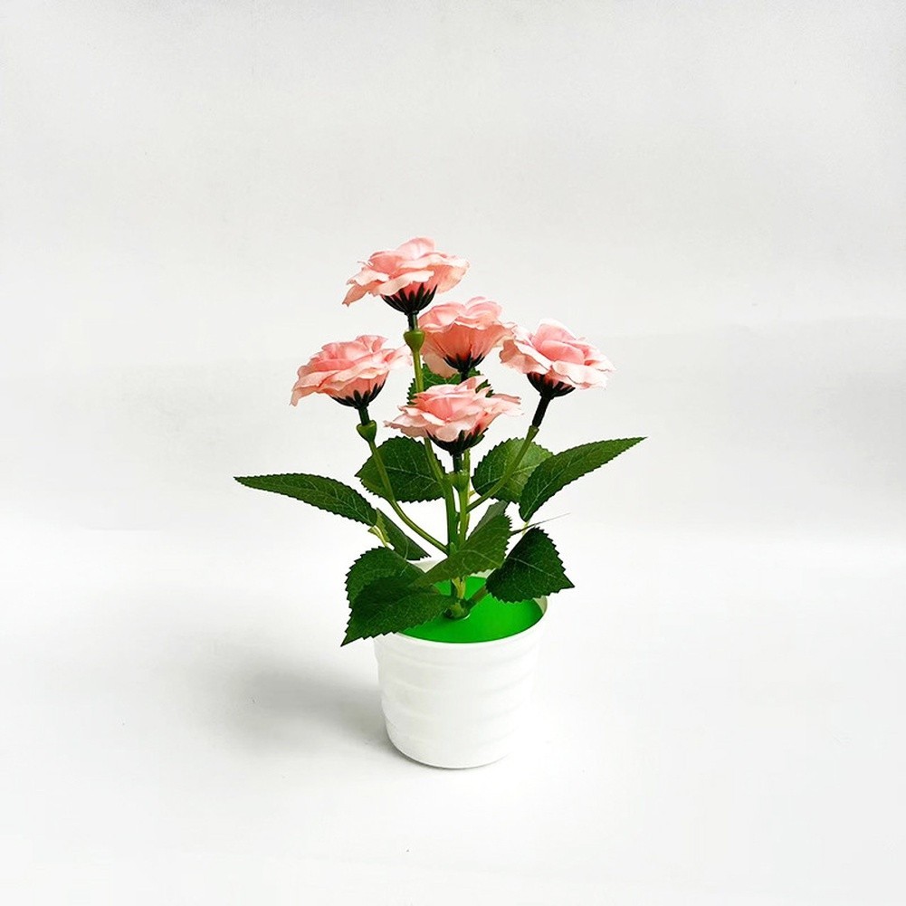 Artificial Rose Table Decor in Pot for Home Living Room Bedroom Styling