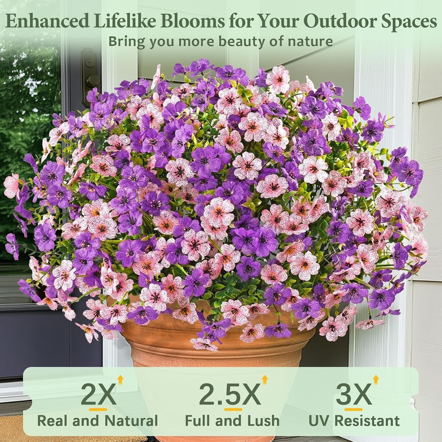 Charming 12-Bundle Fuchsia & Pink Artificial Flowers for Indoor/Outdoor Use