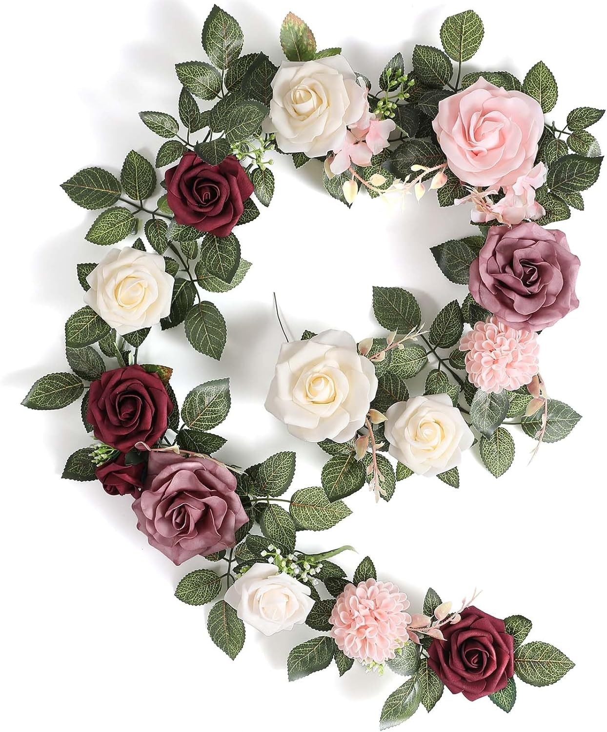 5FT Terracotta Artificial Flower Garland Fall Floral Garland Burnt Orange Arch