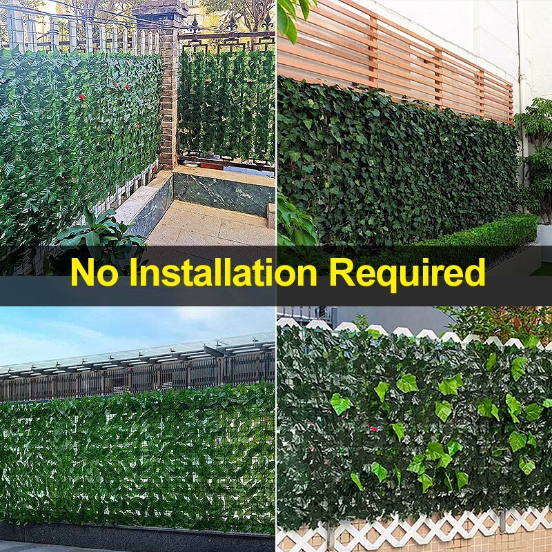 118″x39″ Faux Ivy Leaf Fence Panel – Weatherproof Privacy Screen for Outdoor Déc