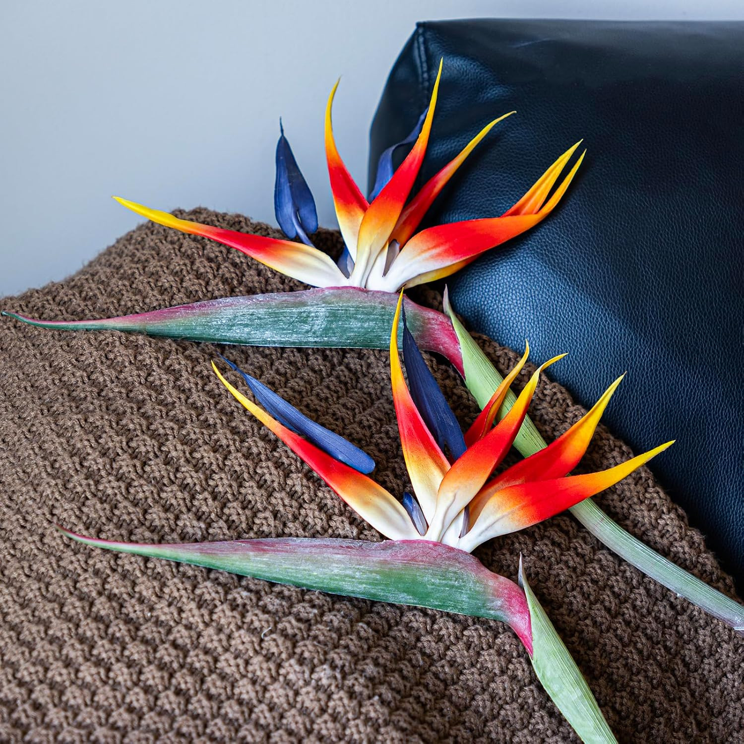 Artificial Flowers Bird of Paradise 37” Large Latex Fake Greenery Plants Long S