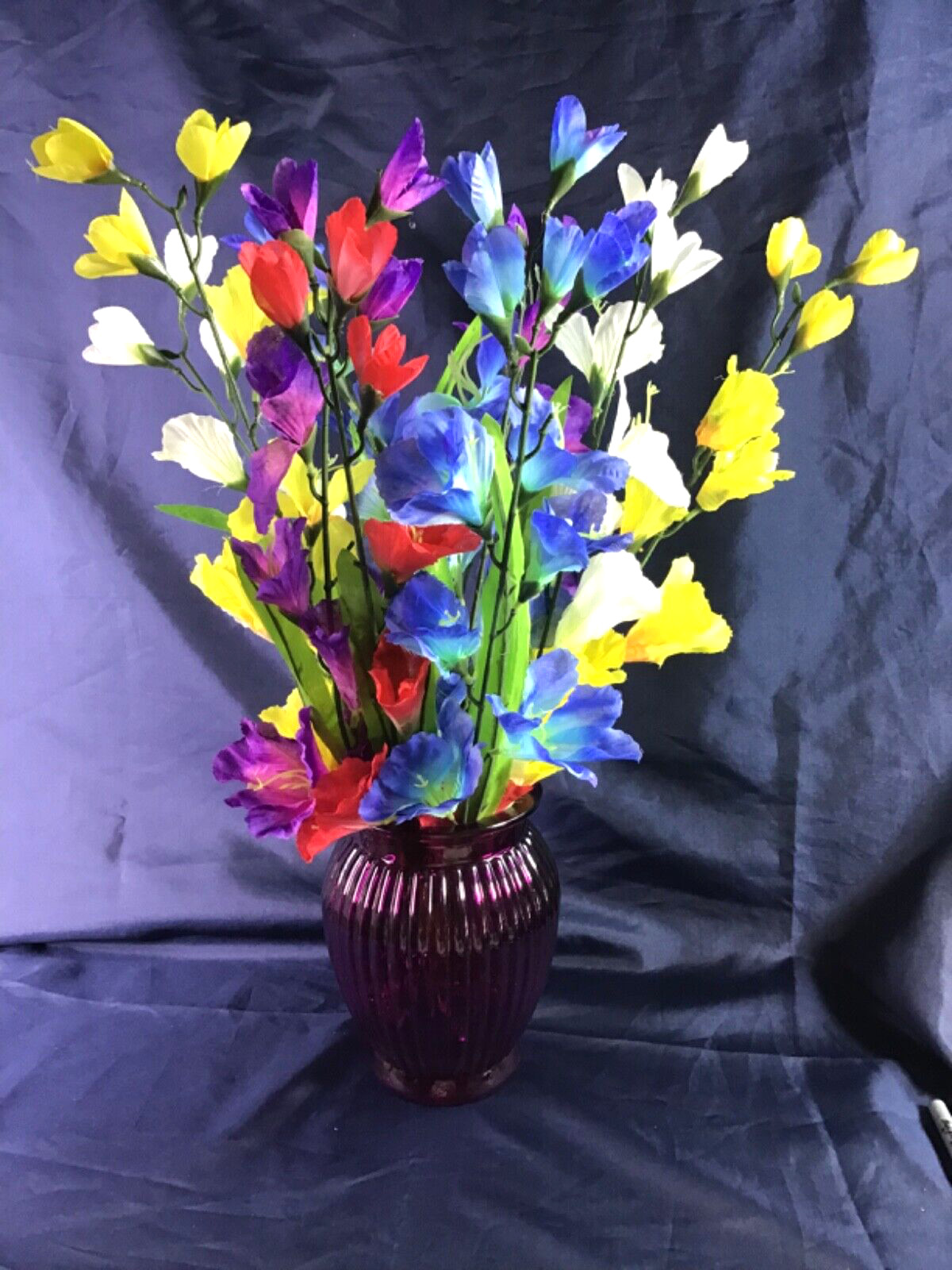 Glorious Multicolor Gladiolus Large Magenta Vase Flower Arrangement