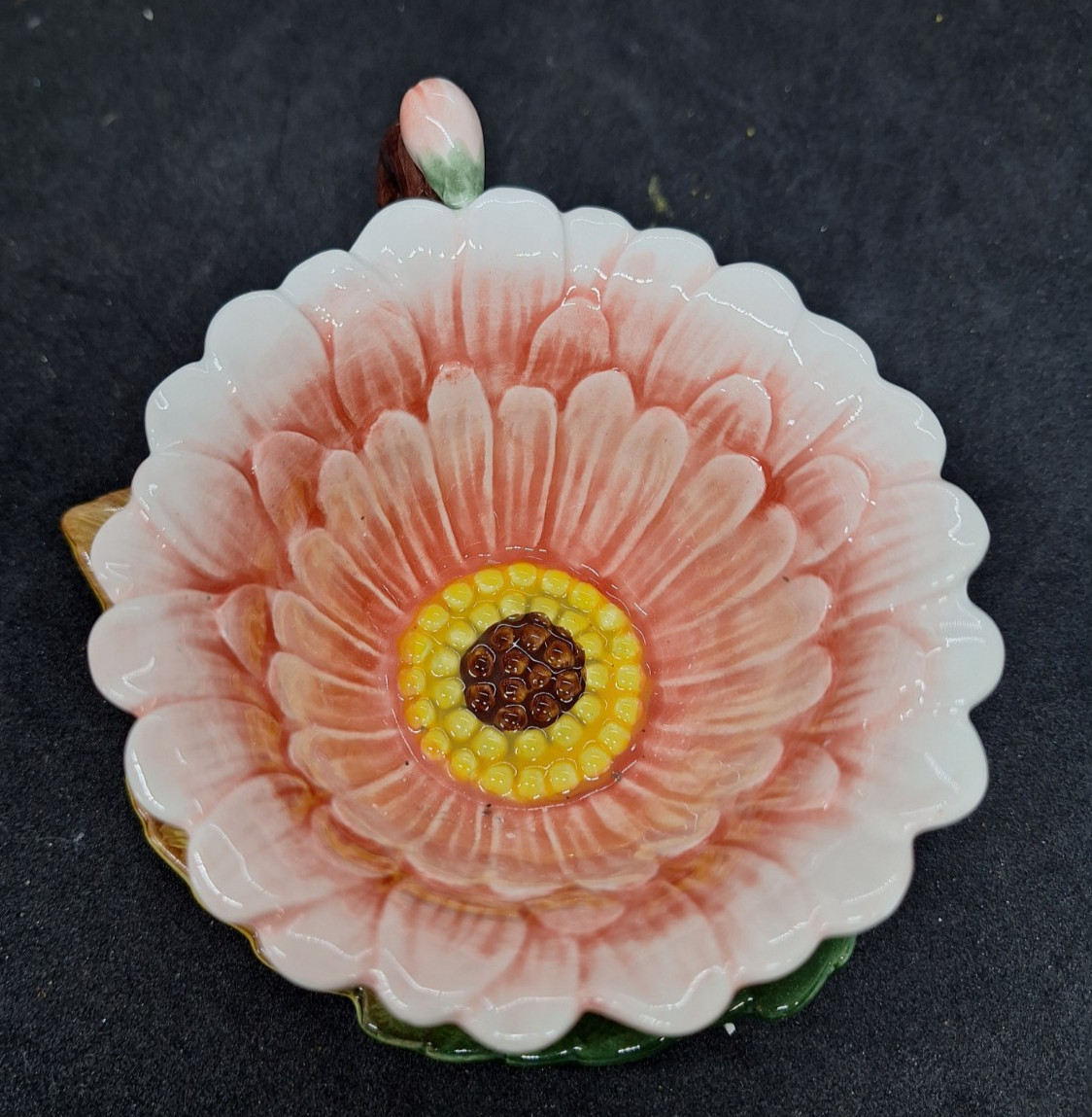 CornerRuby Garden Collection Pink Daisy Flower Teacup Leaf Saucer Set Ceramic