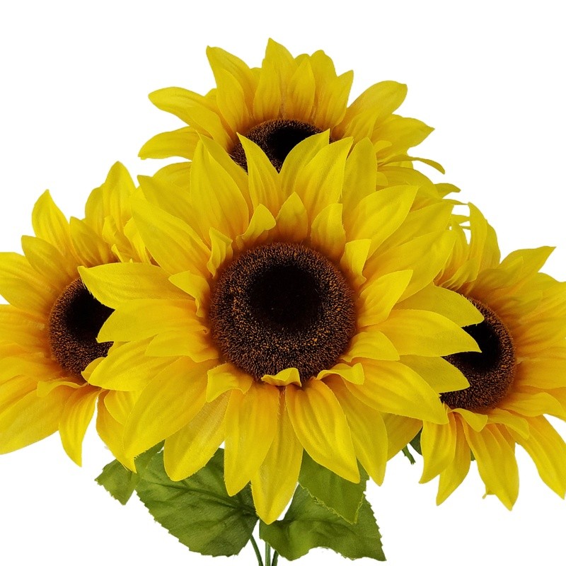 Artificial Sunflower Bush 19in Faux Flowers Indoor Decoration Centerpiece New