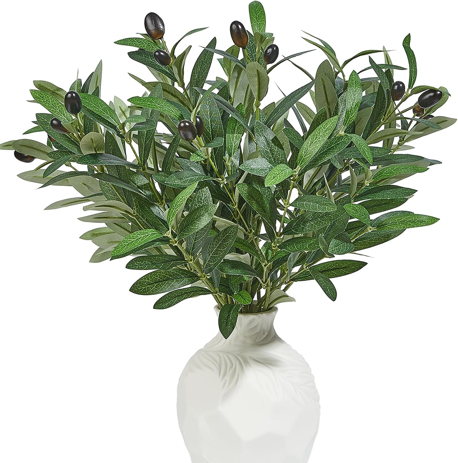 2 PCS 39 Inch Faux Olive Branches Artificial Flowers Greenery Stems | Olive Tree