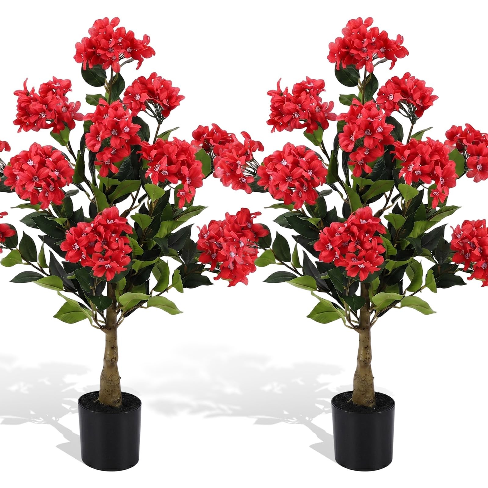 2 Pack 3ft Artificial Hydrangea Tree Faux Hydrangea Plant Indoor Outdoor Fake…