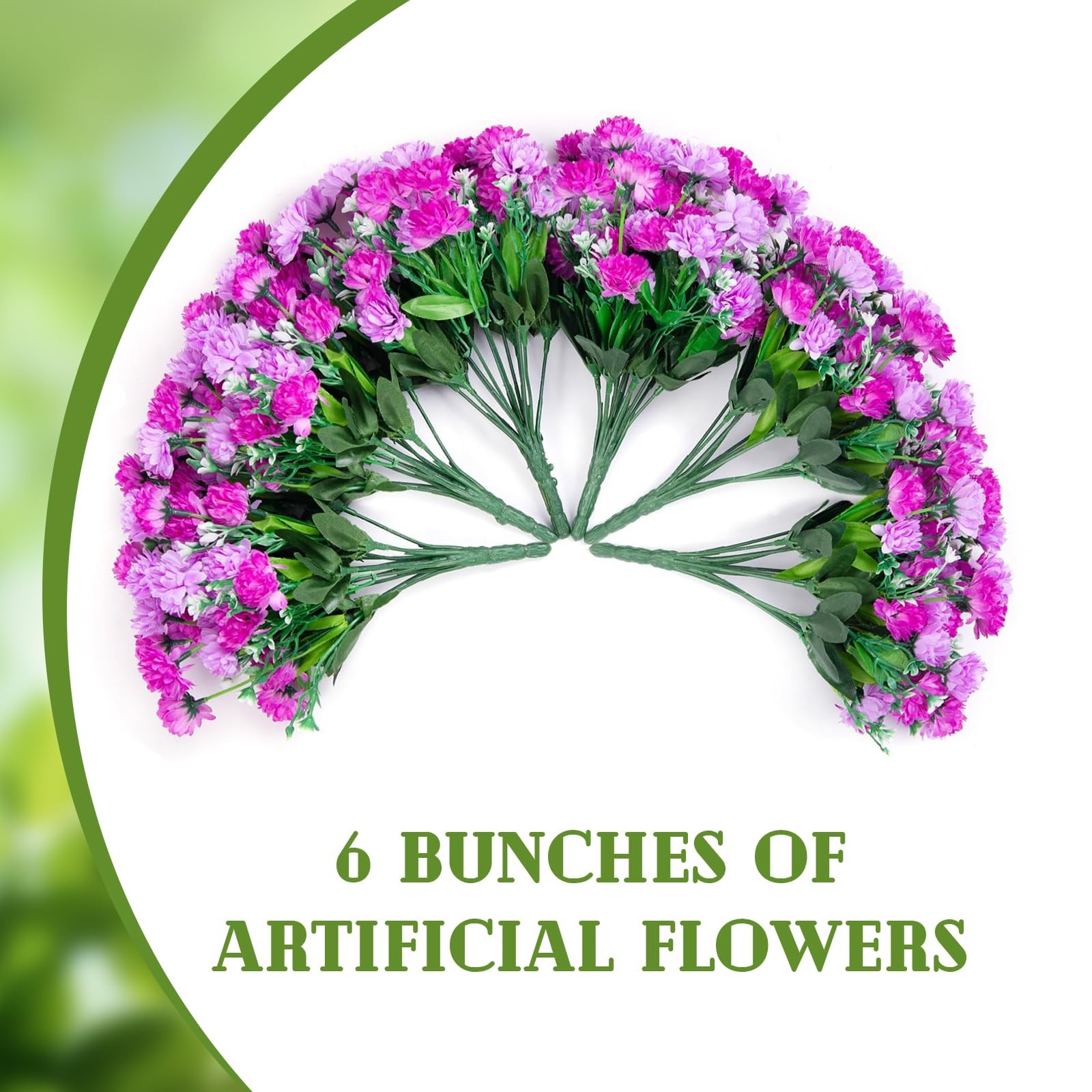 Artificial Flowers for Outdoors Decoration, 6 Bundles Silk Marigold Flower UV…