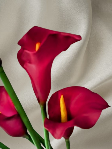 26″ Cranberry real touch calla lily stems (6)