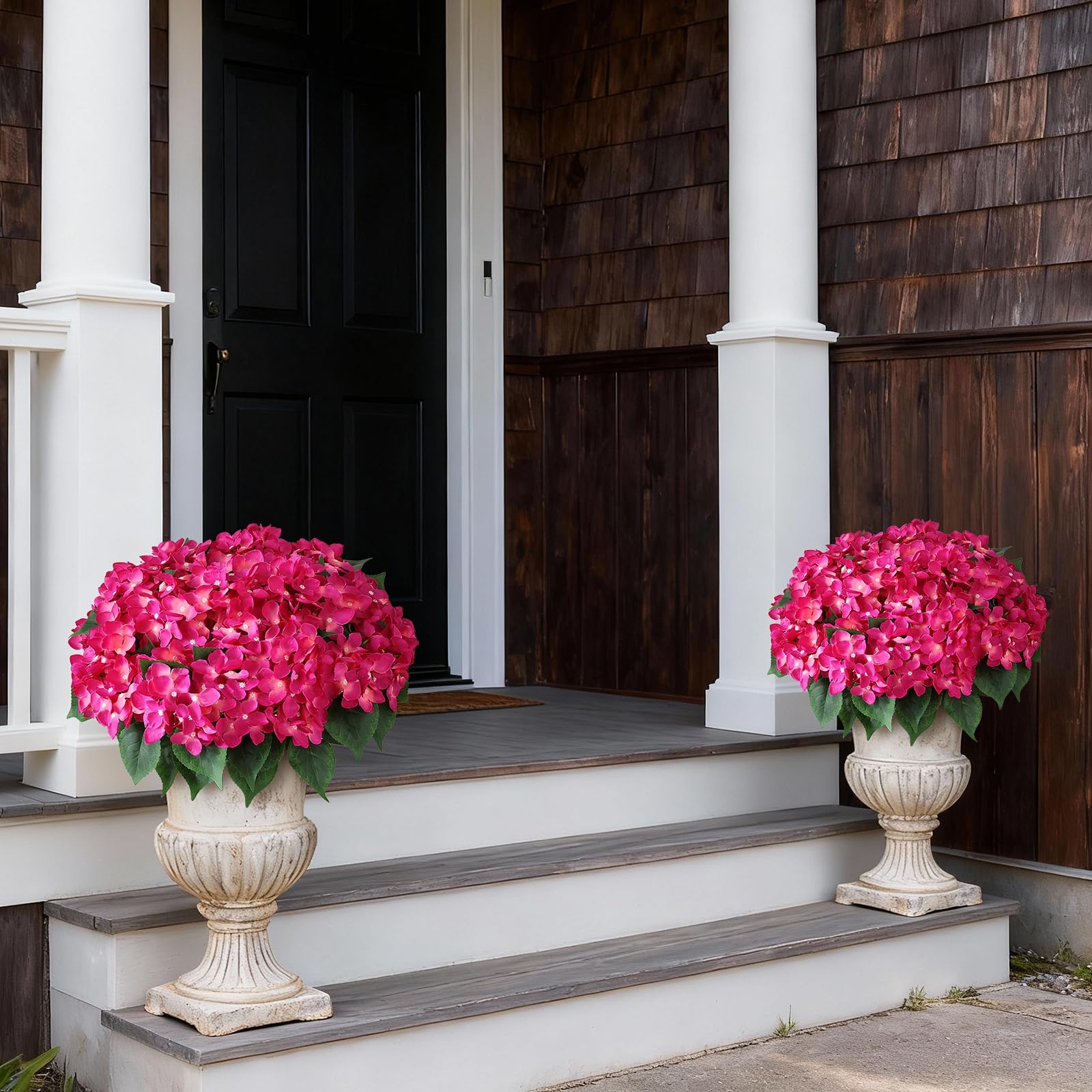 Artificial Hydrangea Flower Topiary Trees – 2 Sets Faux Silk Flower Potted Pl